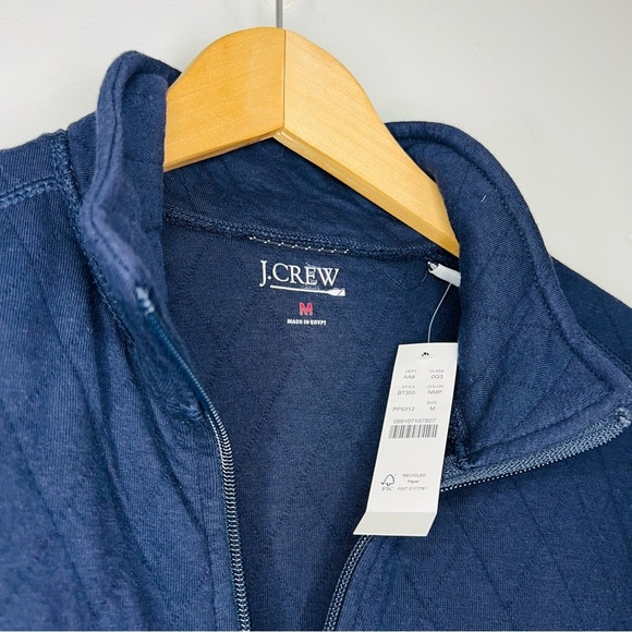 J. Crew Men's Navy and Green Zip Up Sweater - Picture 6 of 6